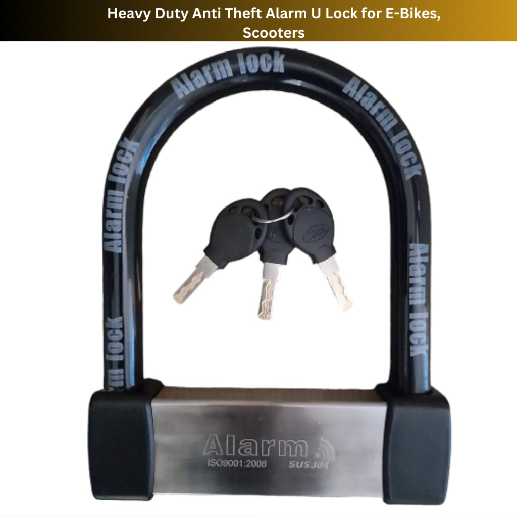 Heavy Duty Anti Theft Alarm U Lock for E-Bikes, Scooters