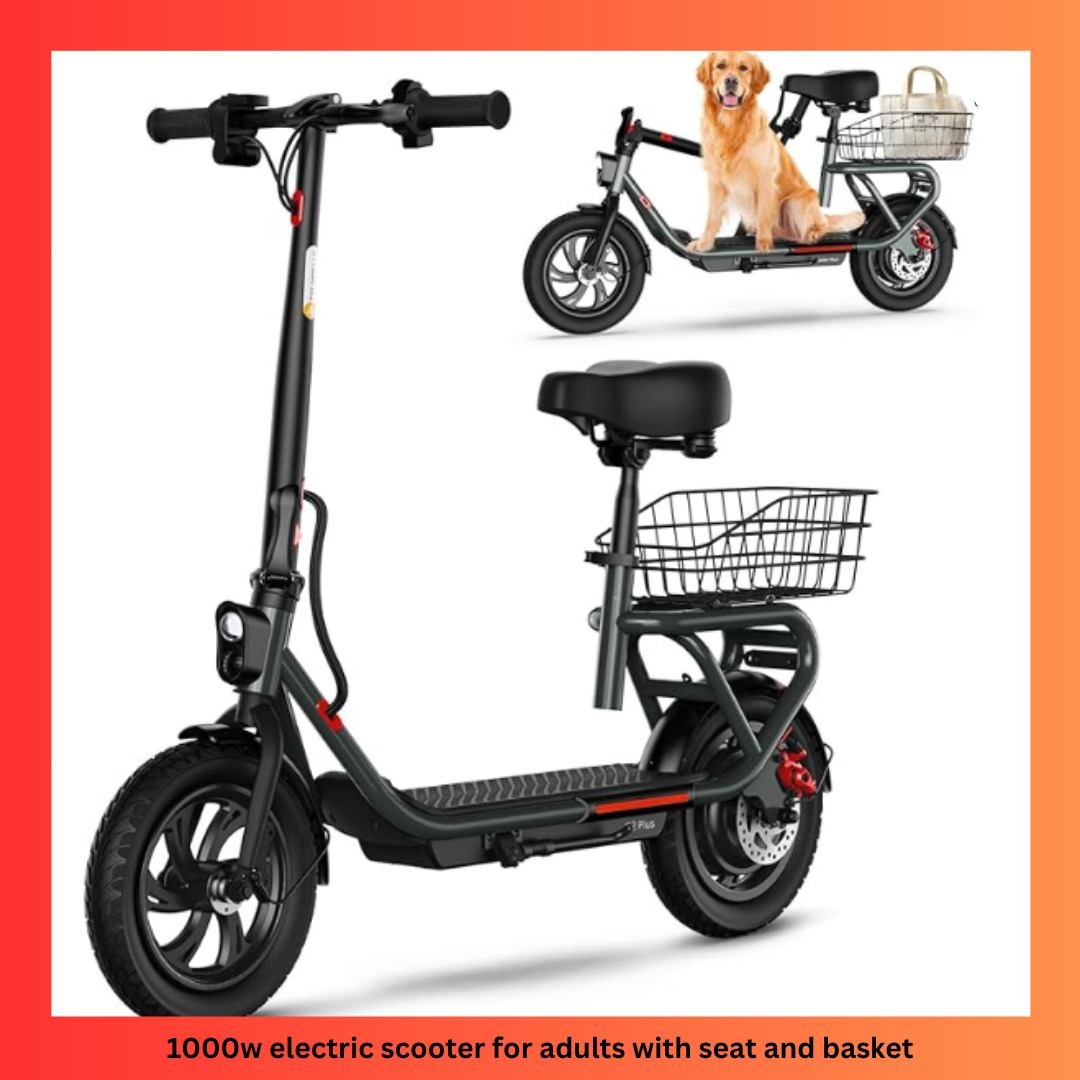 1000w electric scooter for adults with seat and basket